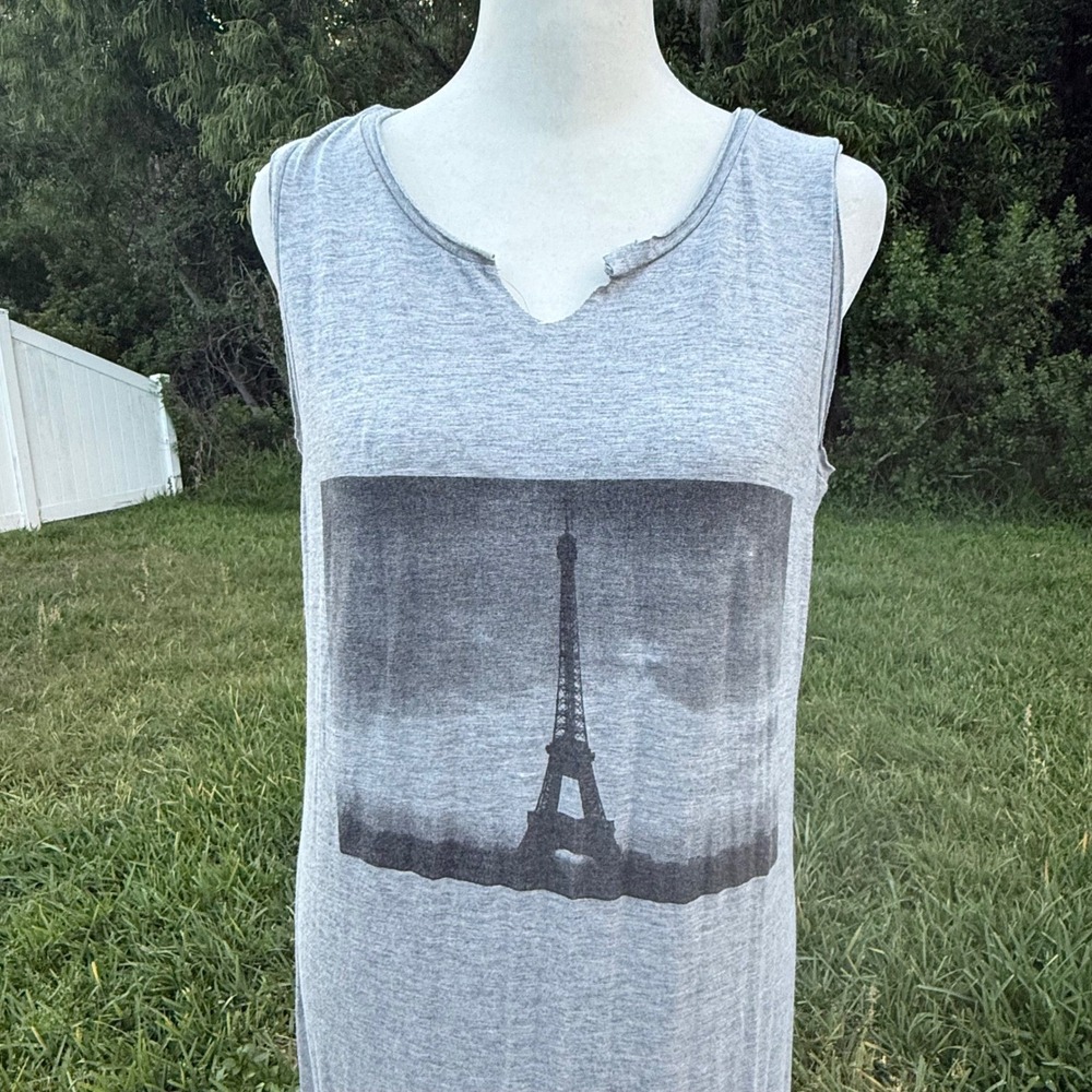 Vacation Travel Maxi Dress Women XL Gray Sleeveless Casual Lounge Dress - Picture 2 of 8